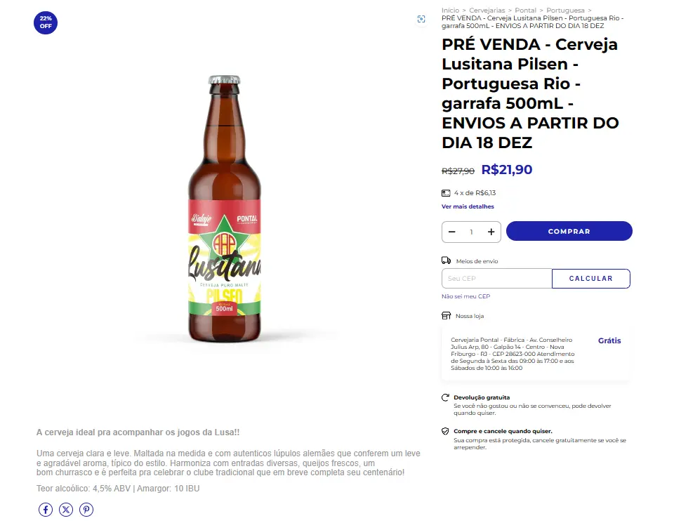 Pré-Venda da Cerveja Lusitana